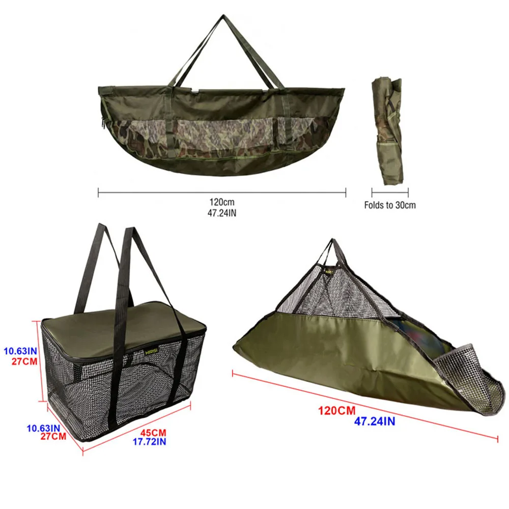 Juego de bolsas y red de contención para pesca