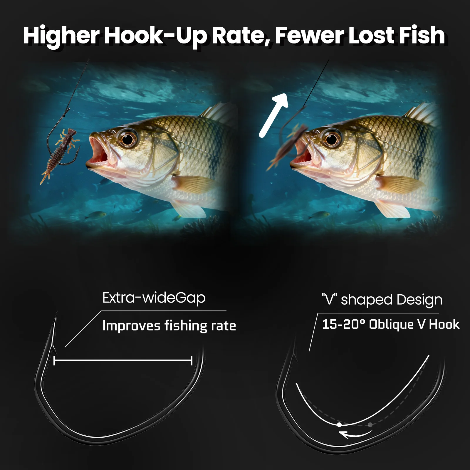 Anzuelos FishTrip Wacky Worm para drop shot, anti-enredos - imagen 3