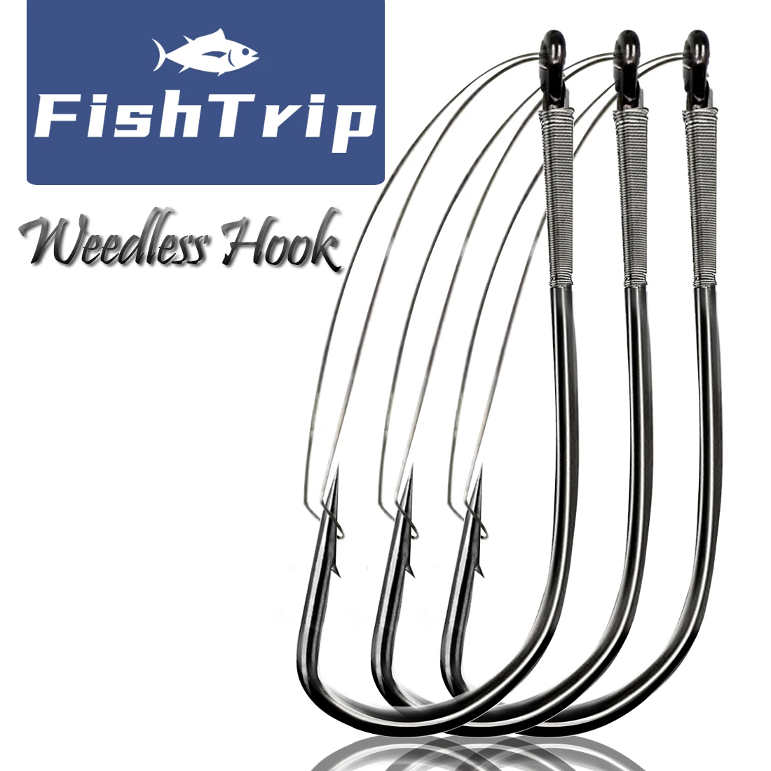 FishTrip Anzuelo Loco Sin Malezas – Cuello Largo para Vinilo Lubina