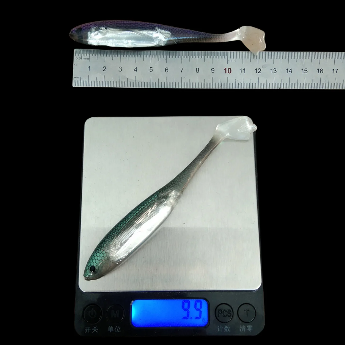 Swolfy vinilo shad Swimbait 120mm 9,9g de goma para lucio y perca - imagen 5