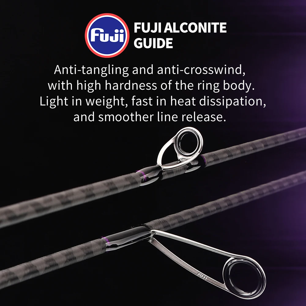 Caña de pescar FISHINGFANS FUJI UL punta sólida para spinning - imagen 4