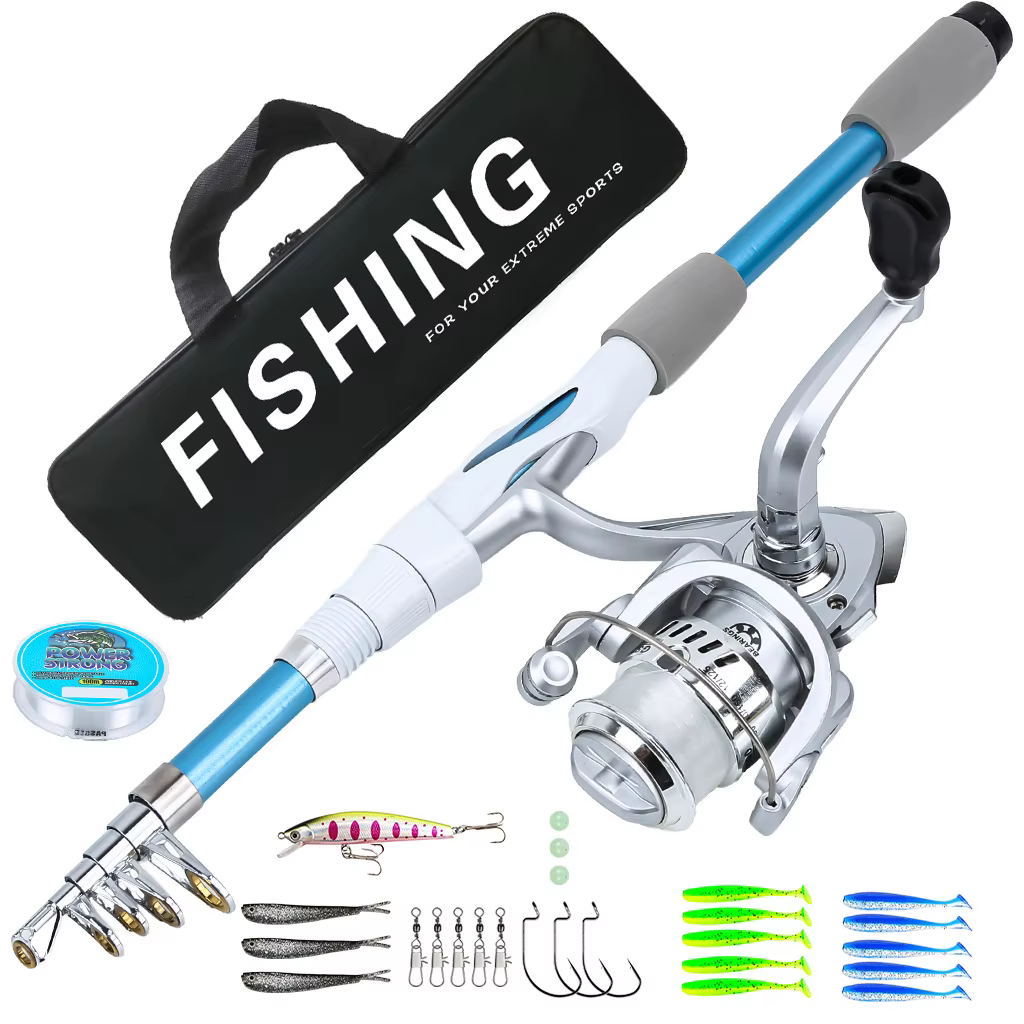 Kit Caña y Carrete 1.8m para Pesca de Peces Pequeños