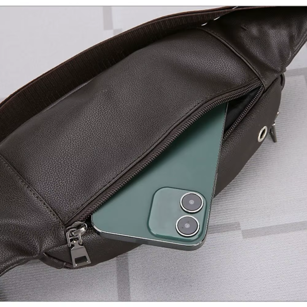 Bolsa de Cintura Impermeable de Cuero para Exteriores y Negocios - imagen 5
