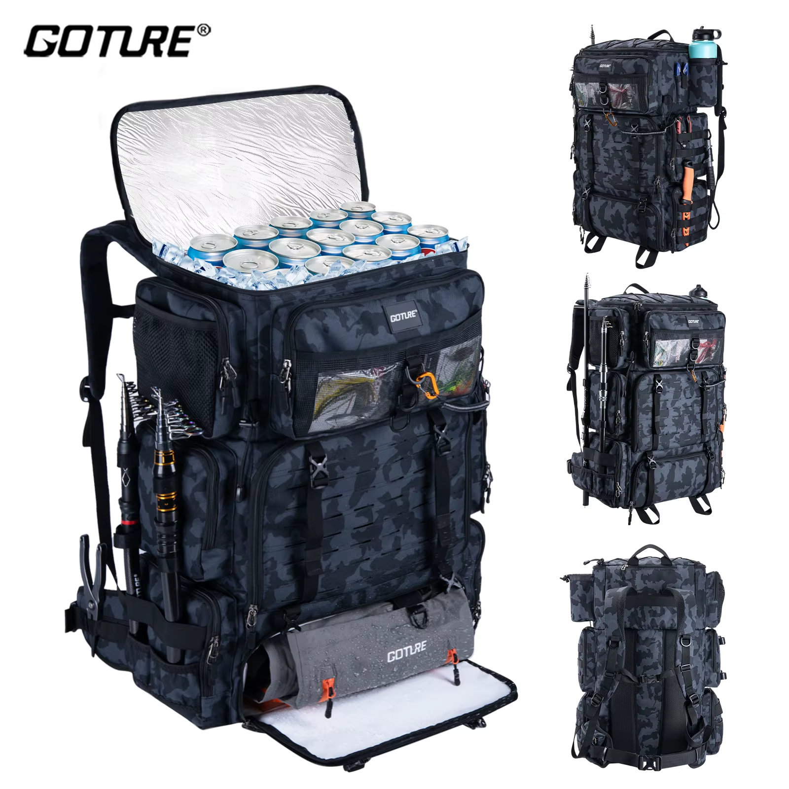 Mochila de pesca Goture 72L bolsa térmica seco/húmedo - imagen 3