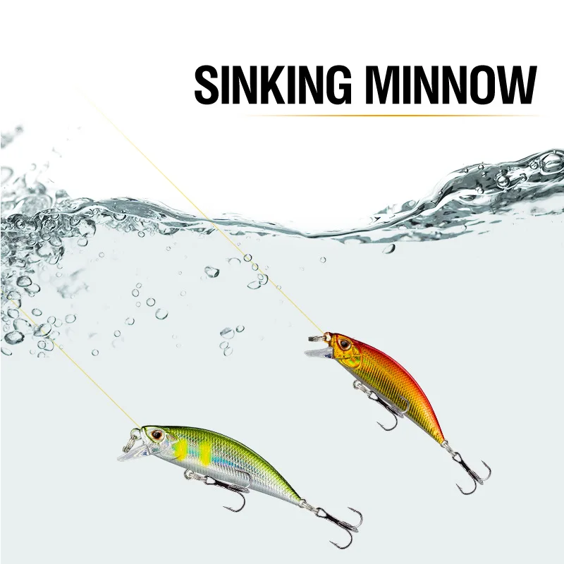Jerkbait Minnow de ojos 3D con anzuelos triples para lubina y trucha - imagen 4