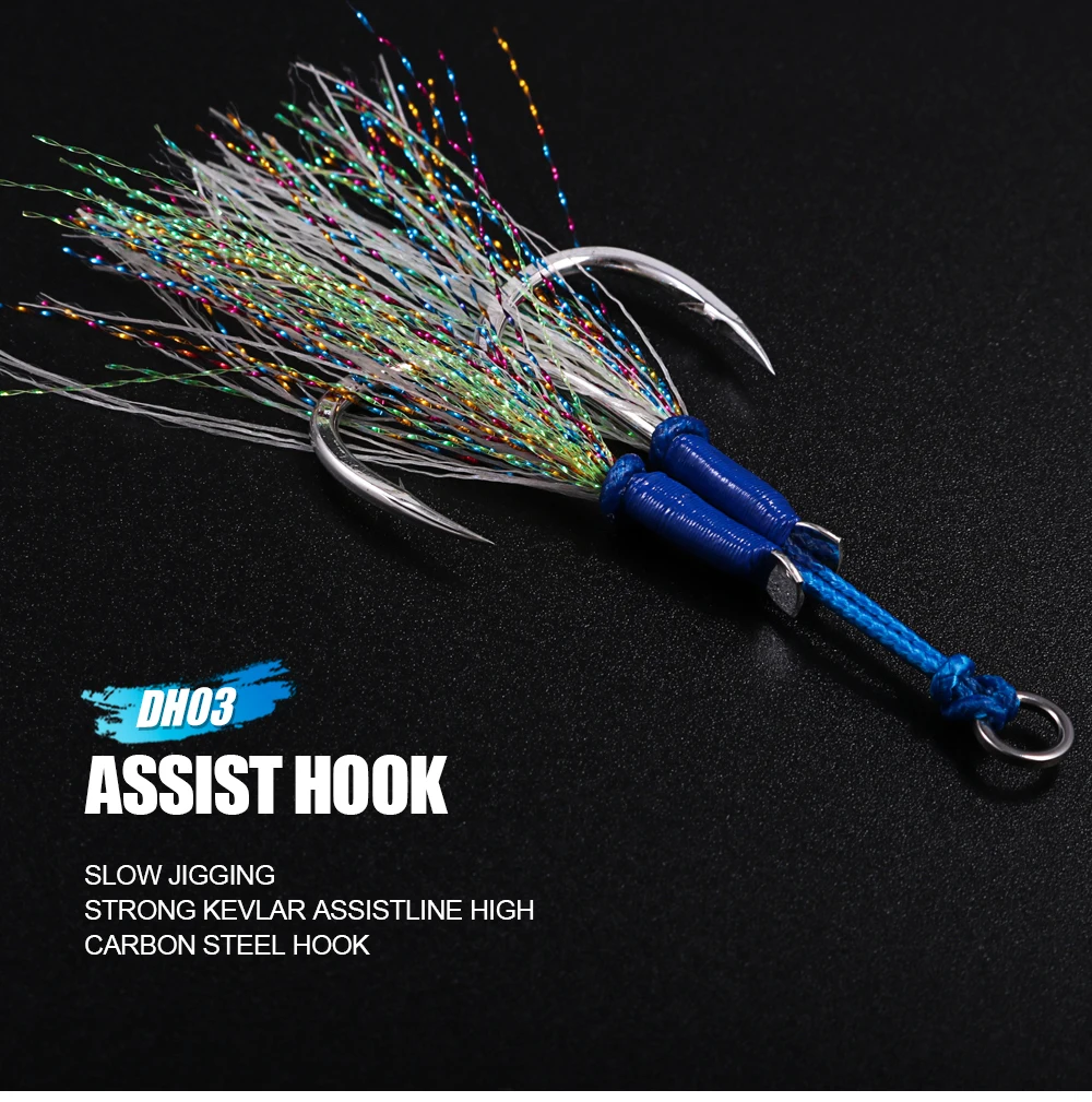 JIGGING PRO anzuelos luminosos dobles para pesca en agua salada