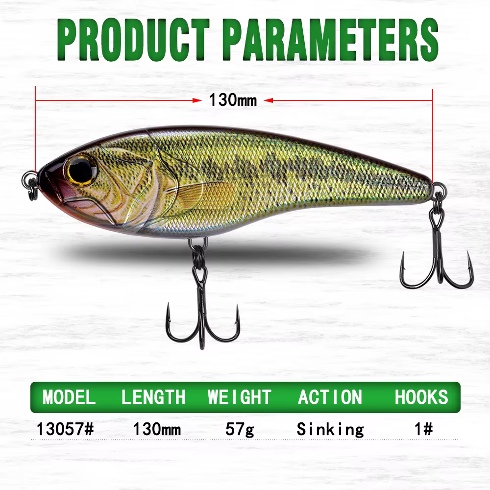 Wobbler Hundidor con Sonajero para Lucio – 130mm - imagen 4