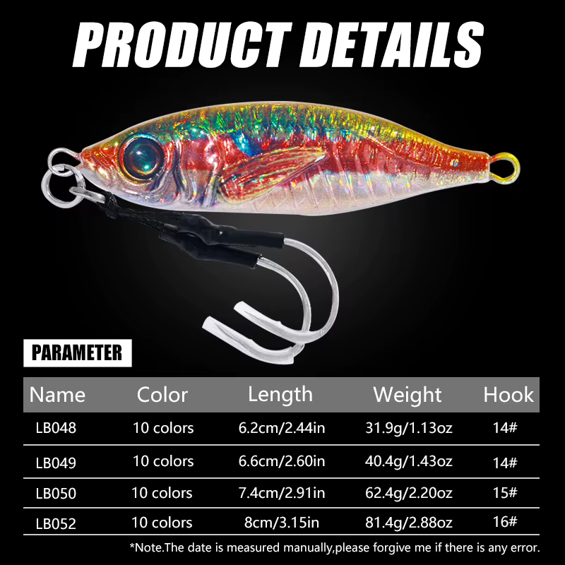 Cebo Shore Casting Jig Metal 30-80g para lubina y trucha - imagen 2