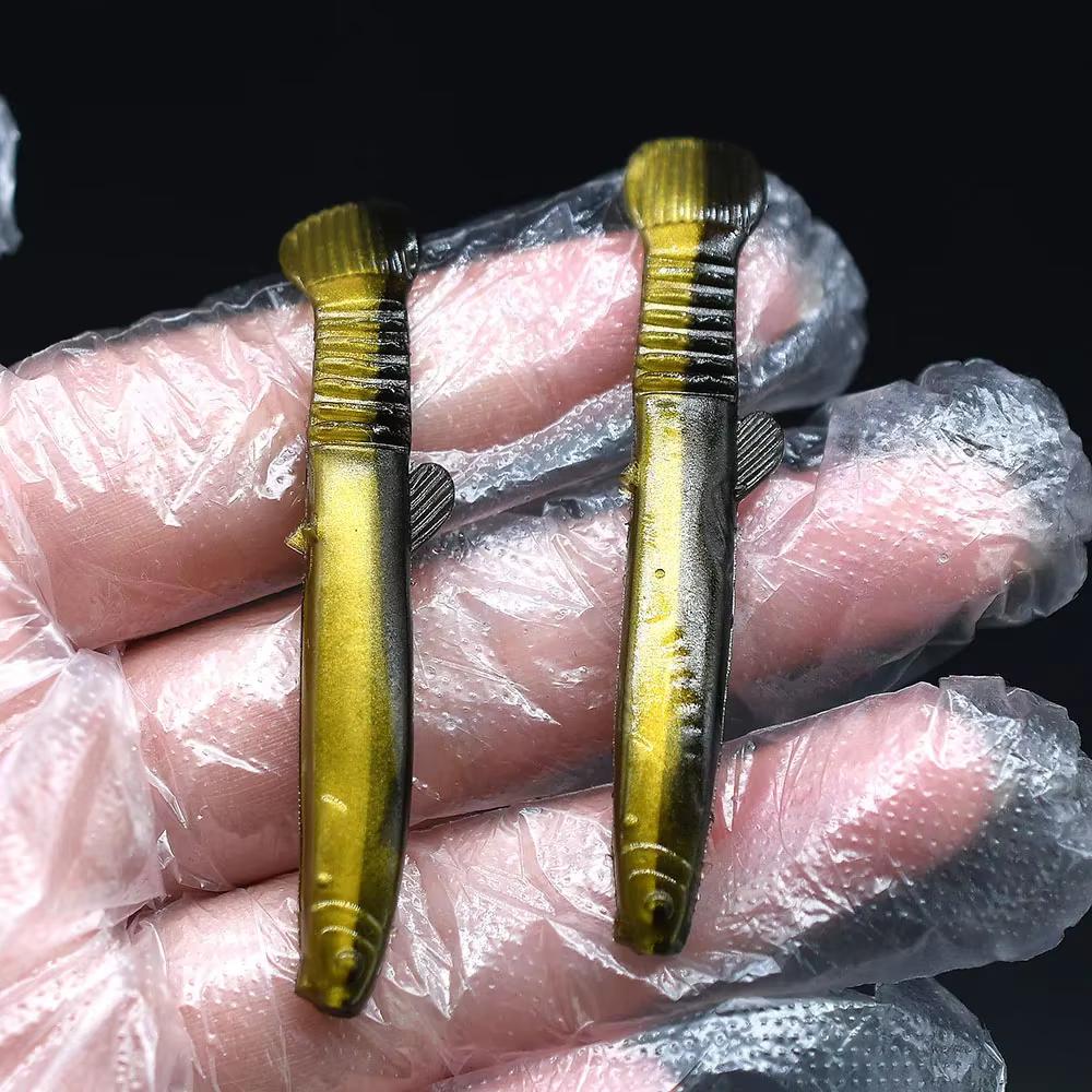 Señuelo artificial MNFT 7cm para lubina – Cola oscilante silicona - imagen 3
