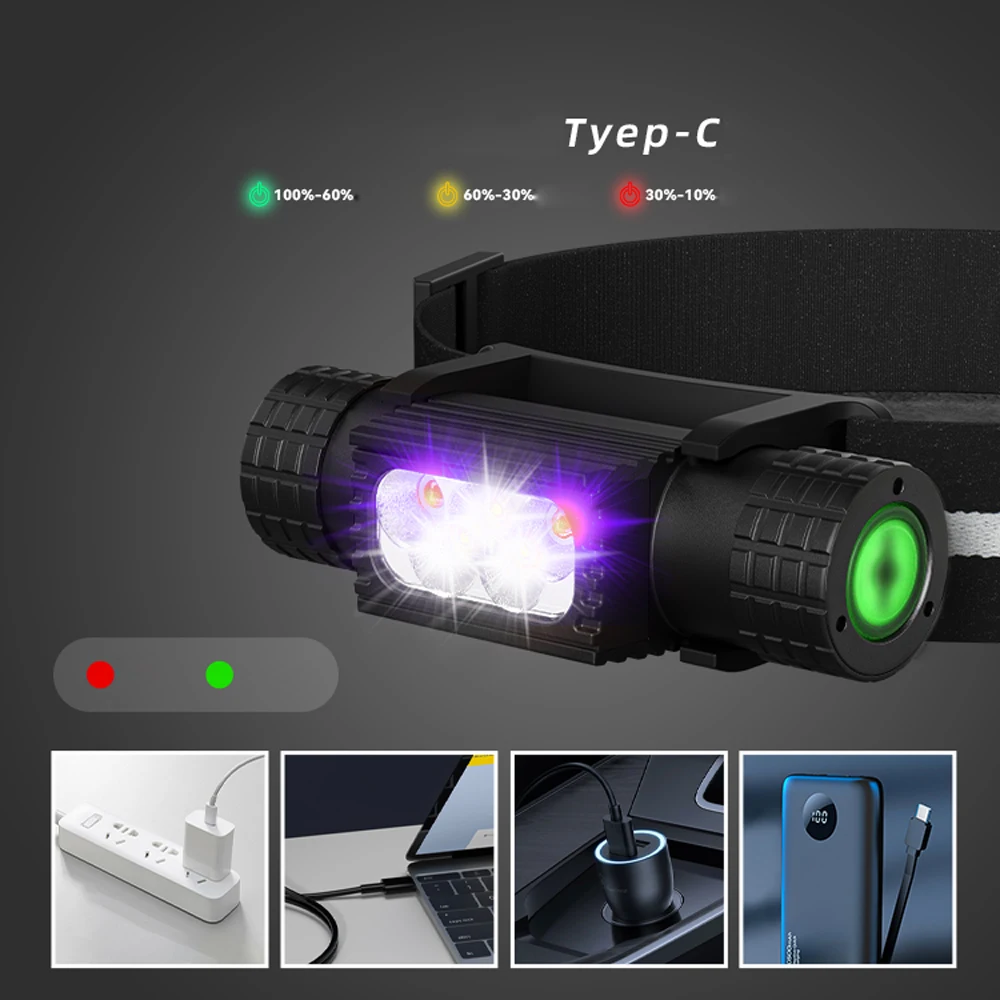 Aplicación de luz ultravioleta con la linterna