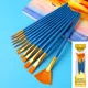 Pinceles de artista de pelo de nailon redondos y planos para óleo - imagen 5