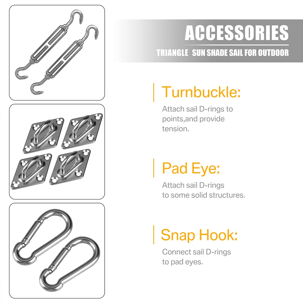 Gancho de ojo inox para vela sombra con cable 15 m - imagen 3