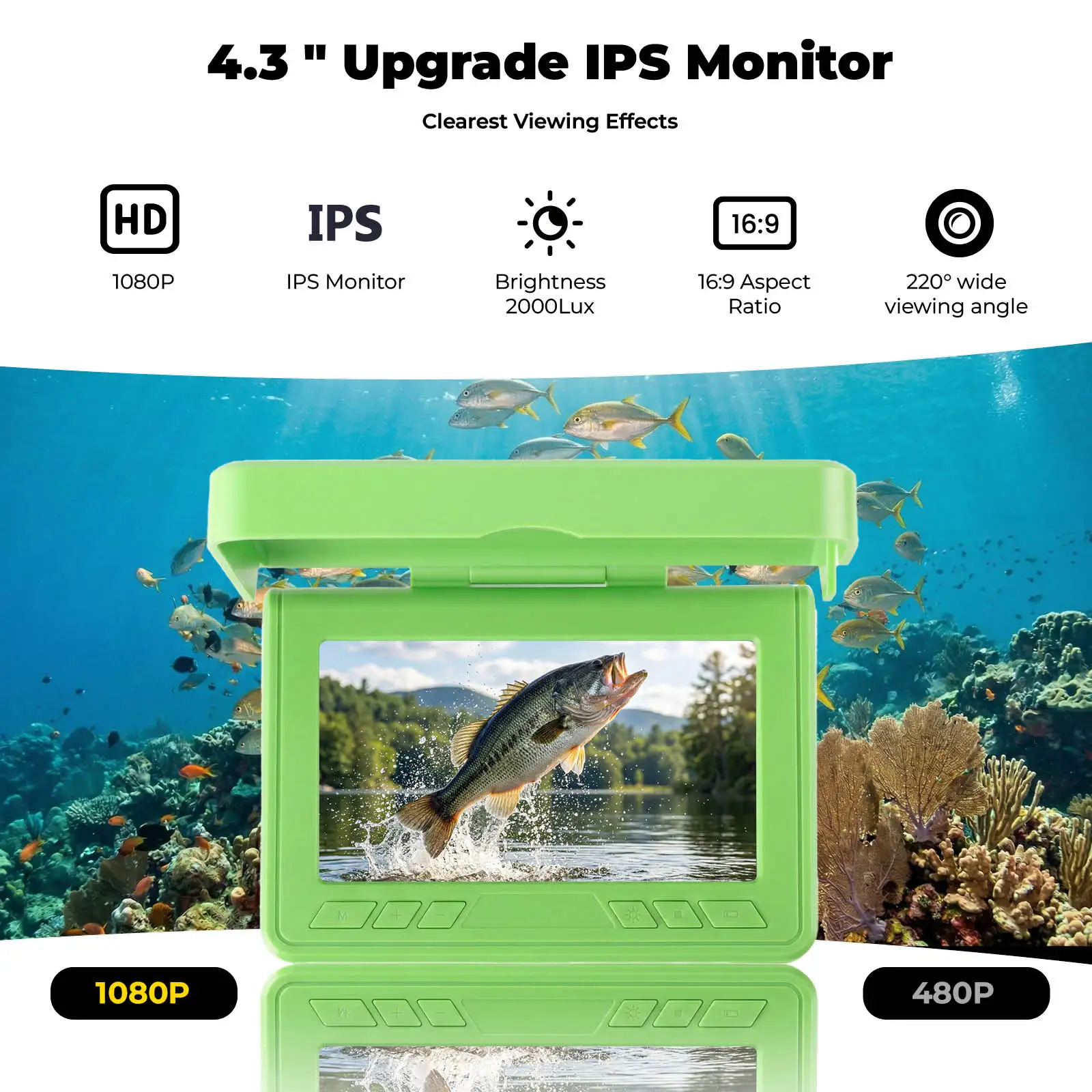 Buscador de peces portátil con cámara HD y visión nocturna IR - imagen 3