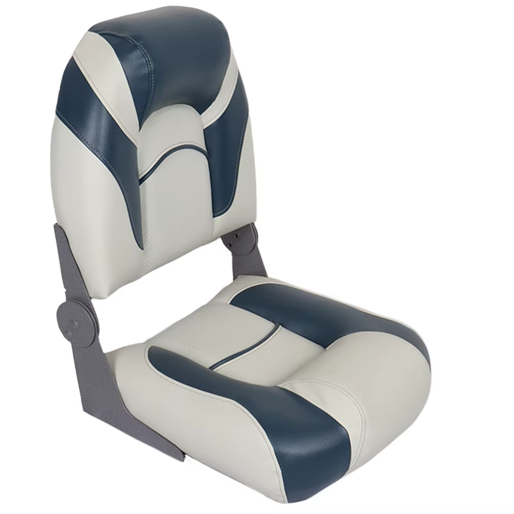 Silla de pesca para barco plegable impermeable con respaldo alto