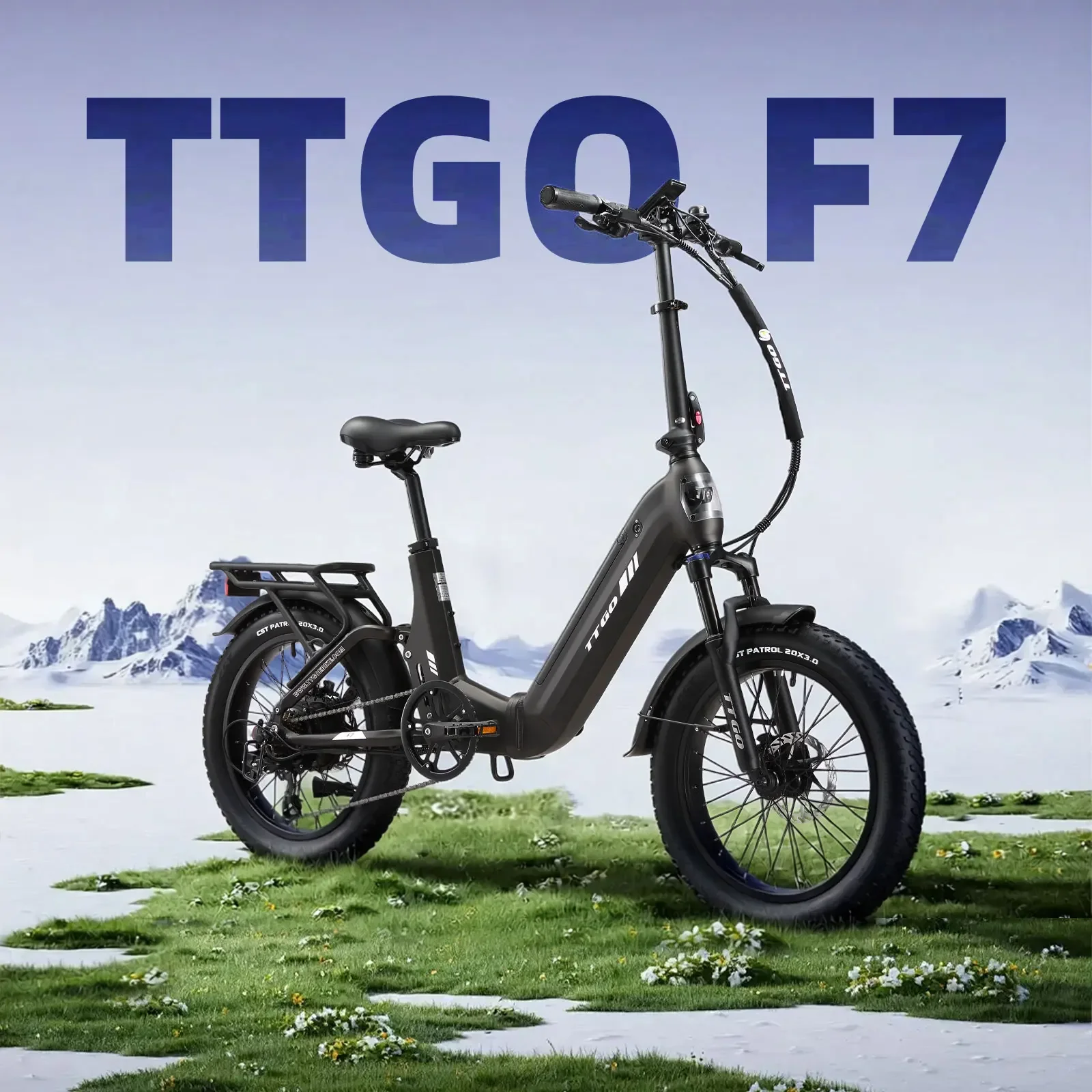 Bicicleta eléctrica plegable con neumáticos anchos