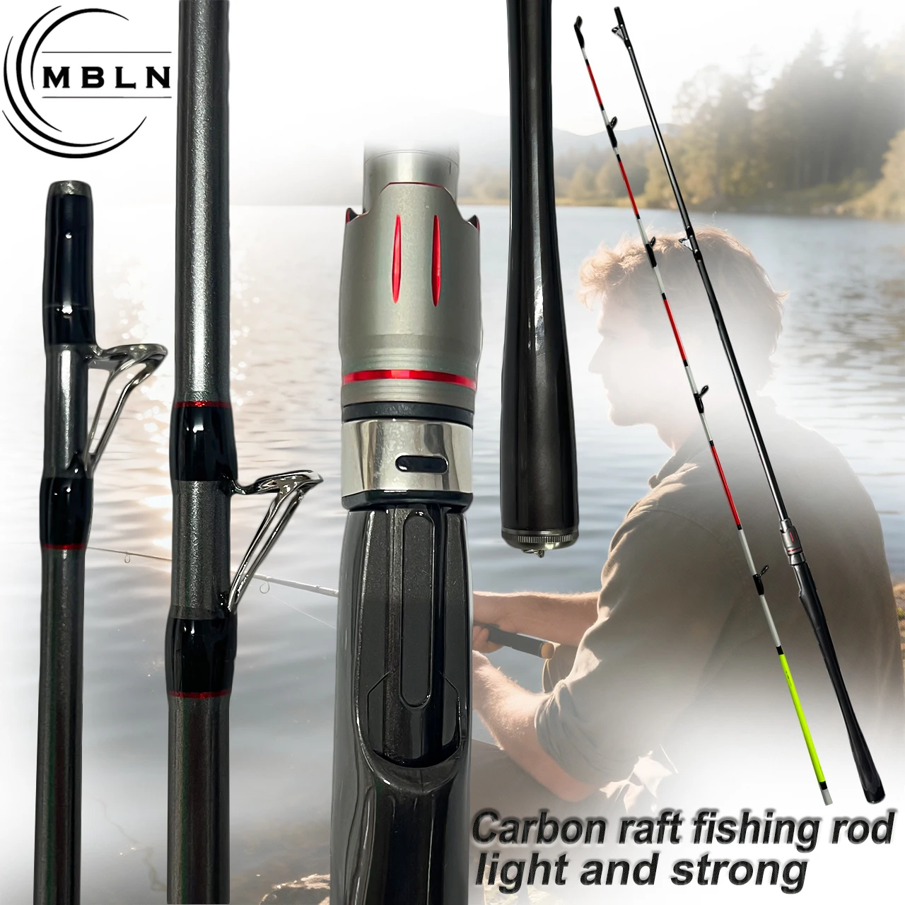 Varilla de baitcasting de carbono con diseño ultraligero