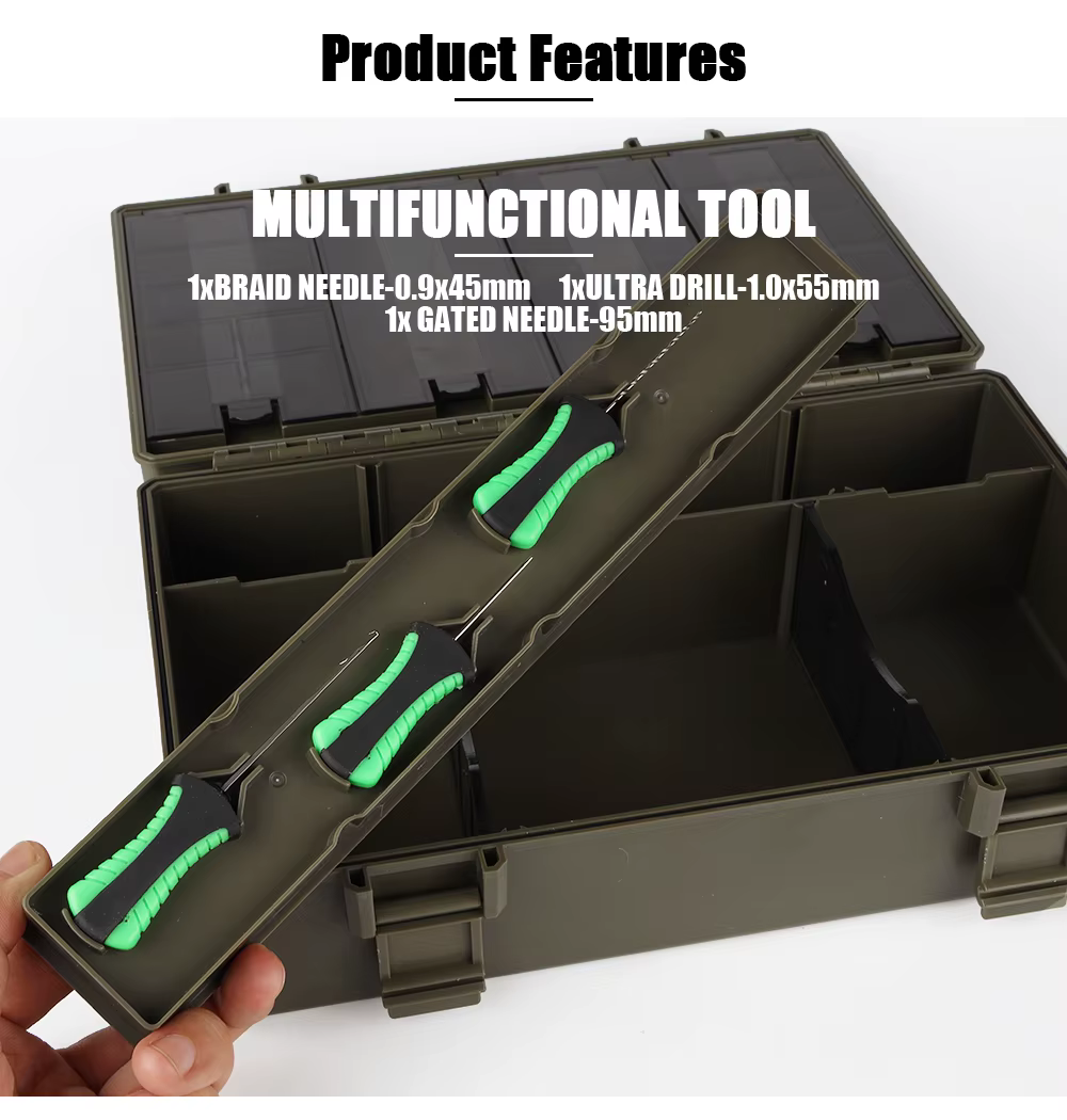 Caja de almacenamiento de accesorios para pesca de carpa