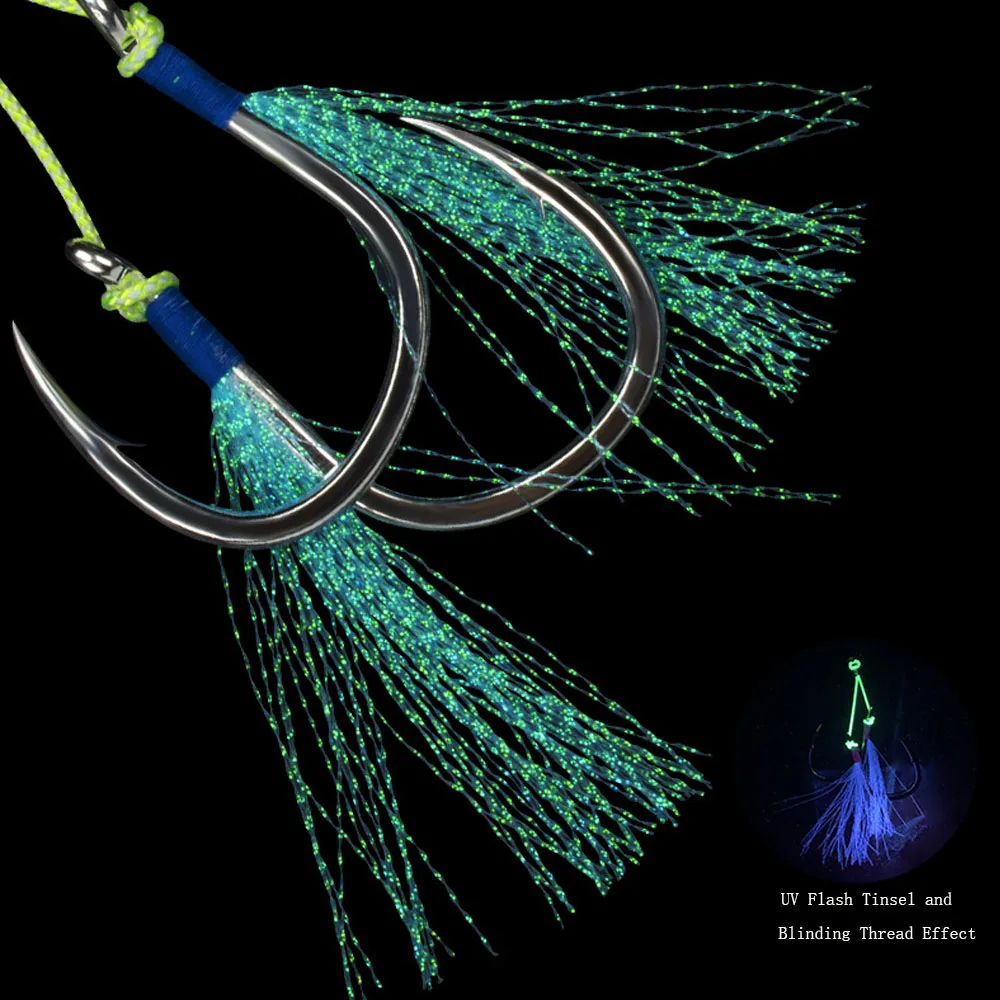 Anzuelo Jig Assist JEKEKU doble reforzado para agua salada - imagen 4