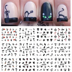 Calcomanías de uñas DIY - Patrones de gato negro