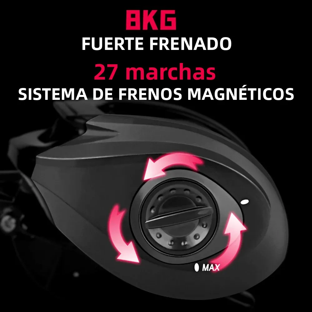 Carrete Baitcasting DEUKIO para agua salada con bobina profunda - imagen 2