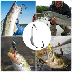 Anzuelos Jig Head con púas y bloqueo de resorte para Texas Rig