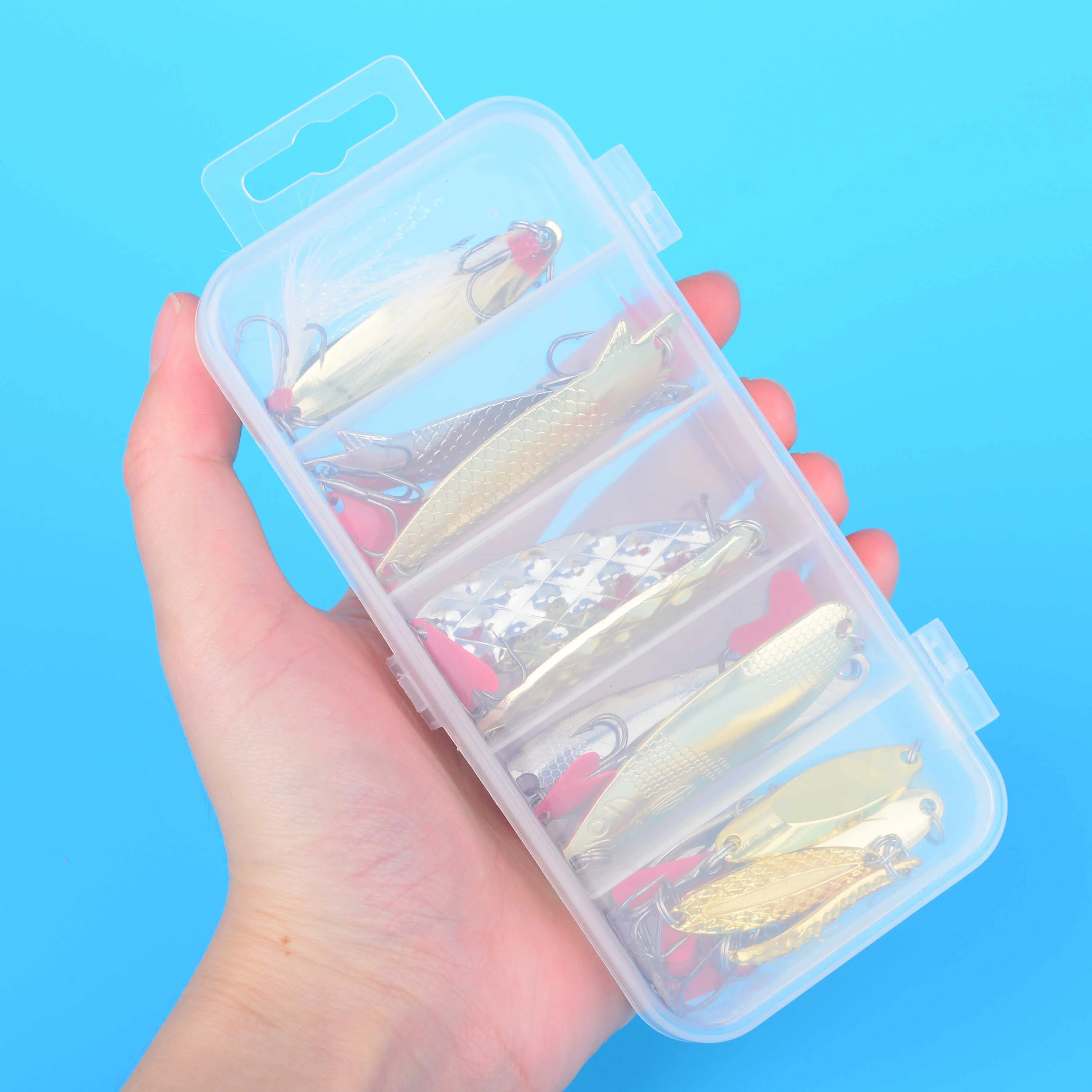 Kit de señuelos para trolling y jigging con cucharas metálicas - imagen 5