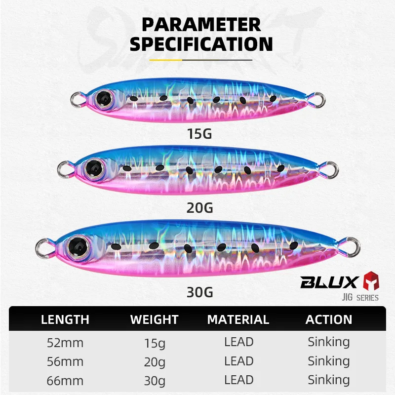 BLUX Señuelo Jig Fundido Lento para Lubina Agua Salada – Jigging - imagen 4