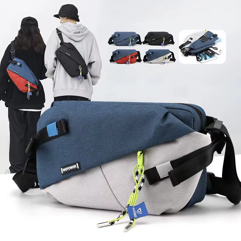 Riñonera pesca nylon resistente – Bolsa pechera y bandolera ajustable - imagen 2