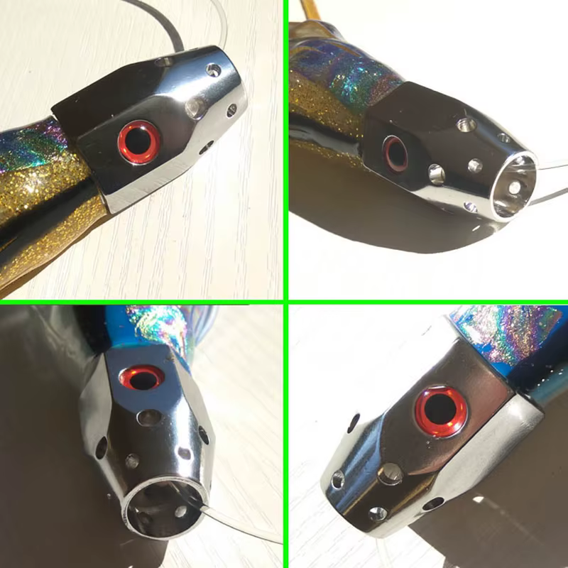 Señuelo de arrastre con cabeza en cobre para marlin y atún - imagen 5