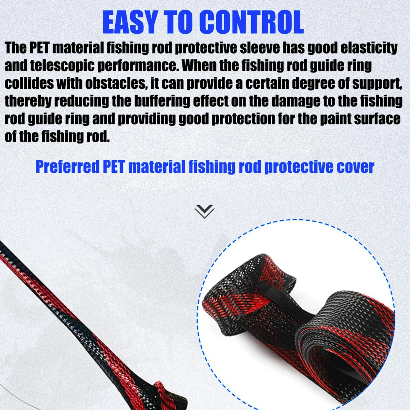 Funda protectora telescópica malla PET para cañas de pesca - imagen 3