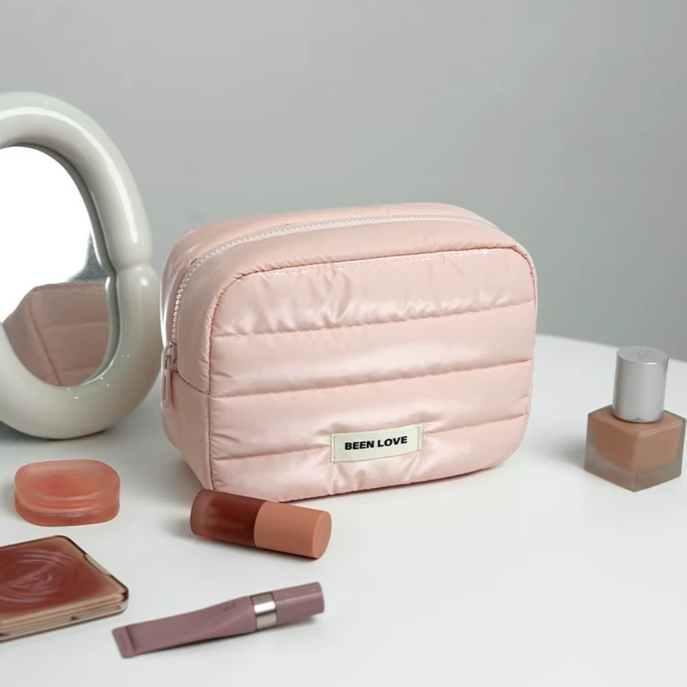 Neceser de viaje acolchado gran capacidad para maquillaje