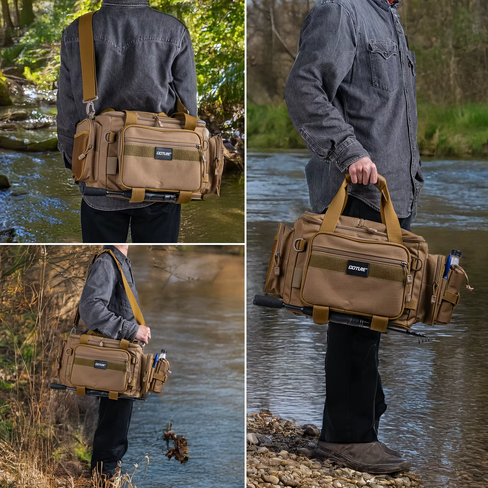 Goture Mochila de pesca 600D para aparejos - imagen 2