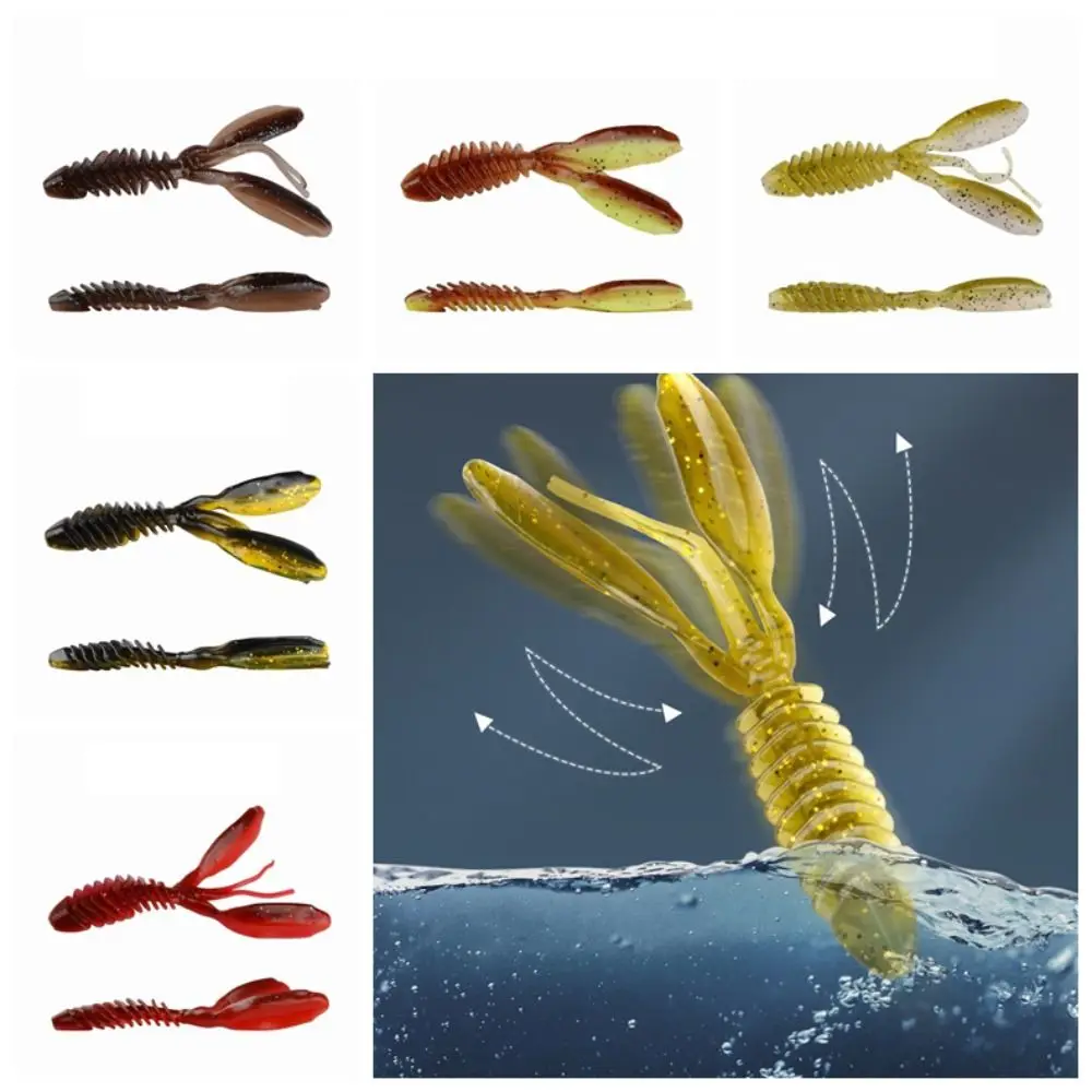 Señuelo cebo blando doble cola tipo camarón para lubina PVC flexible - imagen 4
