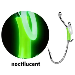 Anzuelo luminoso de acero inoxidable con resorte para camarones vivos