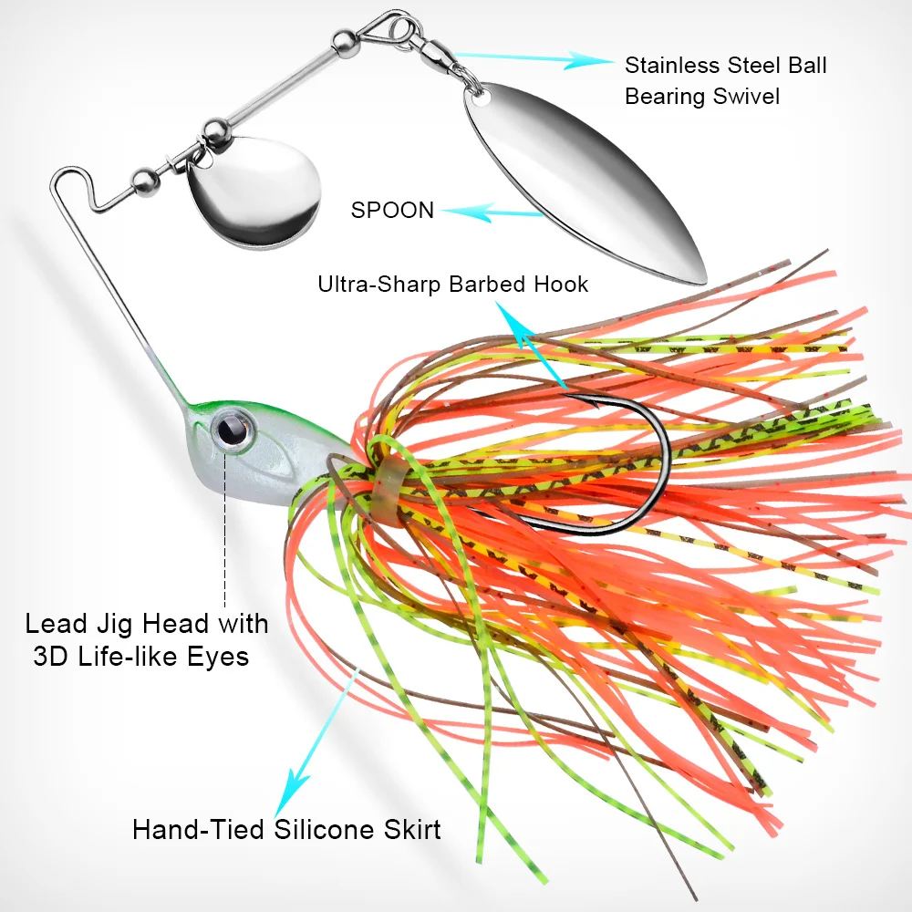Proberos Chatterbait Spinner para lubina y lucio con cuchilla - imagen 2