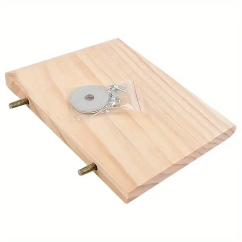 Plataforma rectangular de madera para percha de loro en jaula - imagen 2