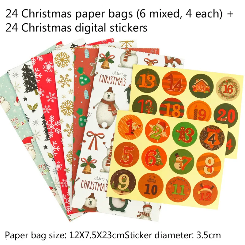 Bolsas de papel kraft con diseño navideño