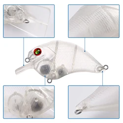 FREE FISHER Crankbaits blancos sin pintar de boca cuadrada para lubina