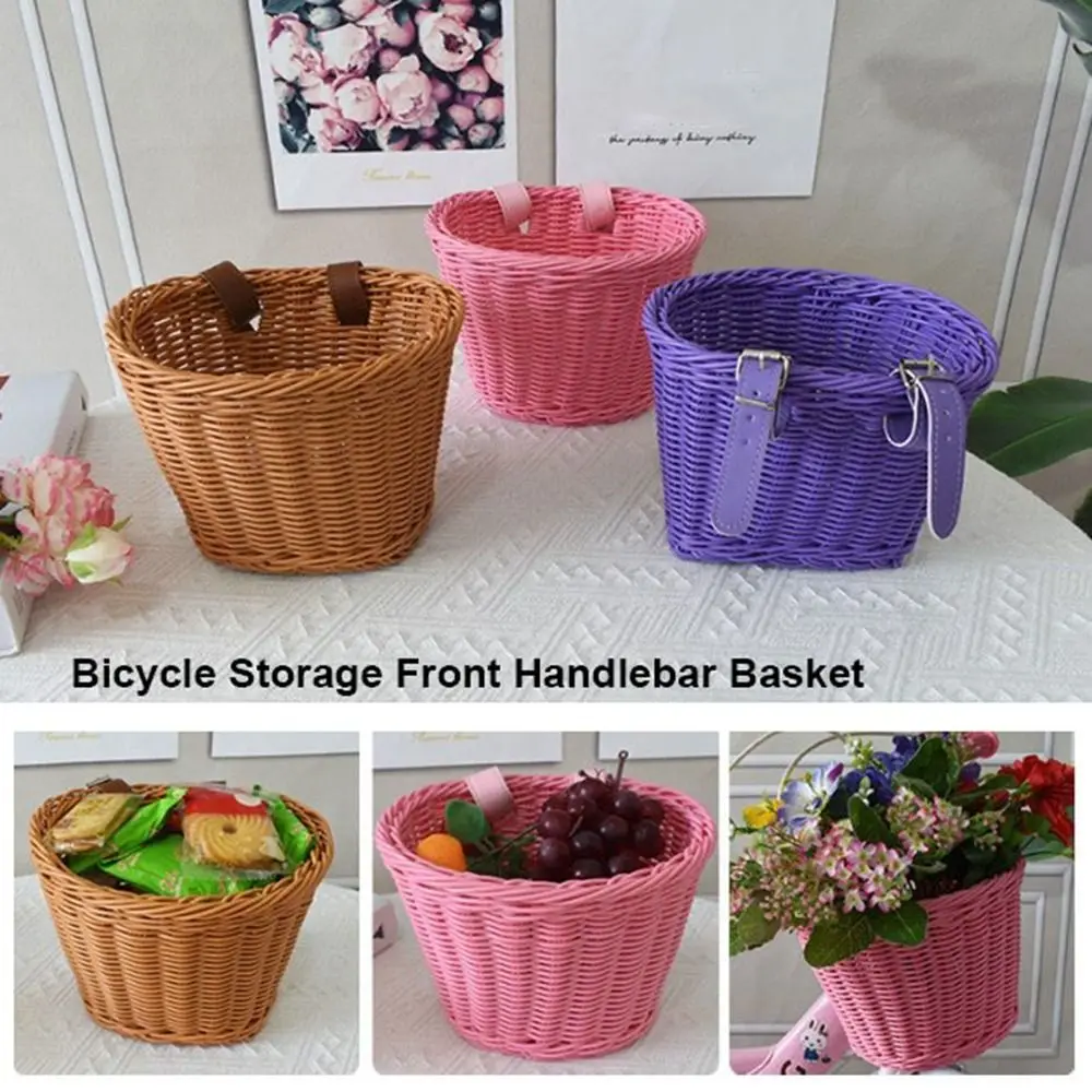 Cesta de bici de mimbre infantil con correa y funda de transporte - imagen 5