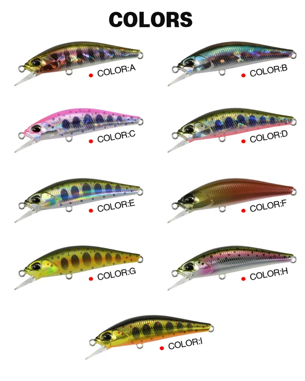 Señuelo Wobbler Minnow hundimiento lento para curricán y trucha - imagen 2
