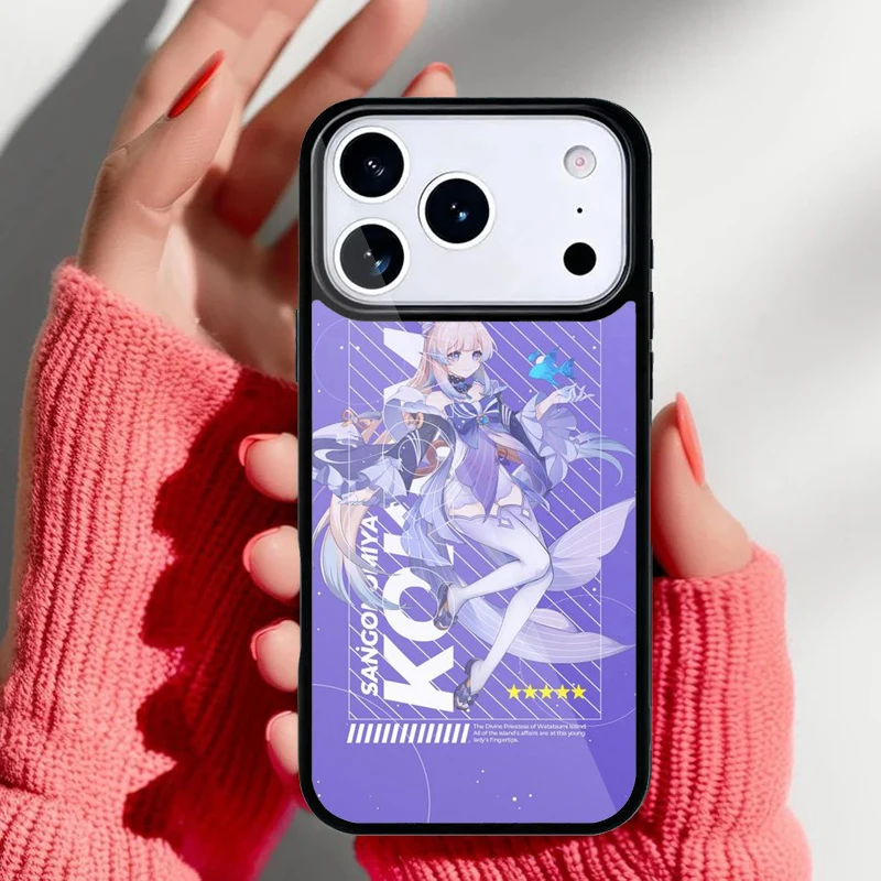Funda Genshin Impact Sangonomiya Kokomi con diseño detallado del personaje