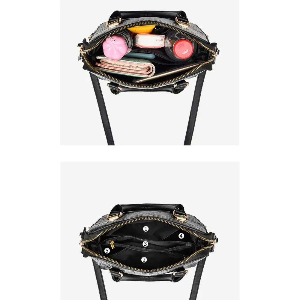 Bolso de mano de cuero PU con borlas y asa, patrón cocodrilo - imagen 2