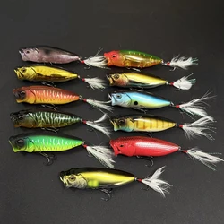 Señuelo Popper Flotante con anzuelo triple para lance largo