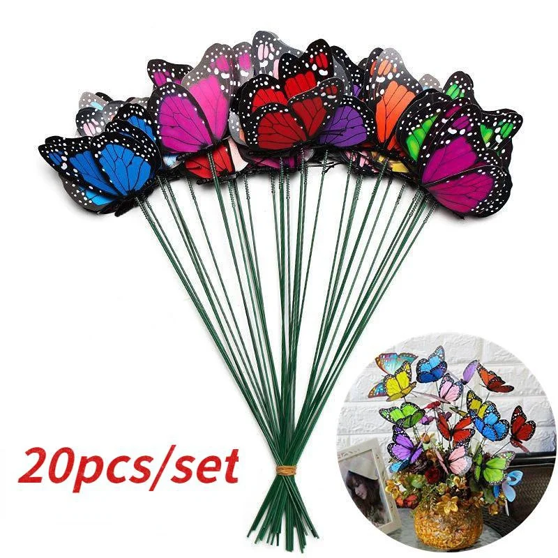 Mariposas 3D distribuidas en decoración de jardín y exterior