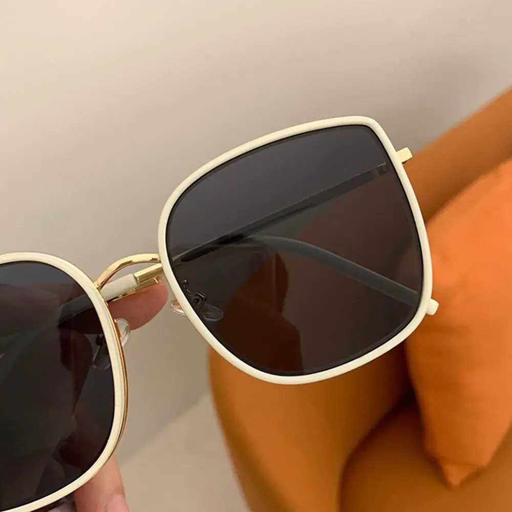 Gafas de sol retro cuadradas UV400 gran tamaño montura metálica - imagen 2