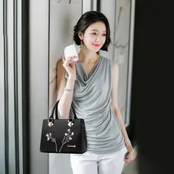 Bolso de mano elegante de PU para mujer, gran capacidad