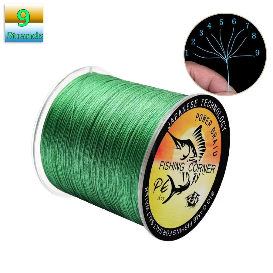 Línea Trenzada 9 Hilos PE Resistente – Multifilamento para Pesca