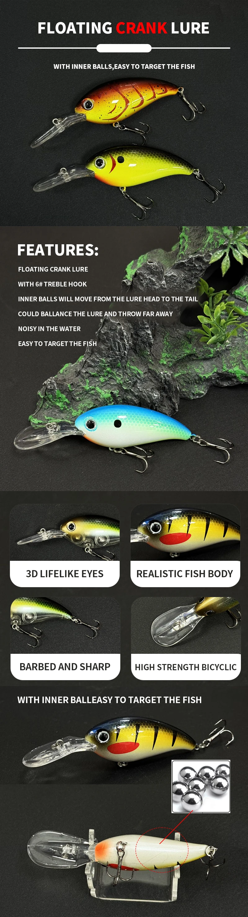 Crankbait minnow 14g 10cm para trolling