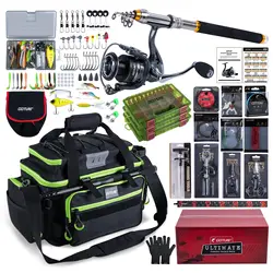 Goture Kit de Pesca Portátil con Caña Telescópica y Señuelos
