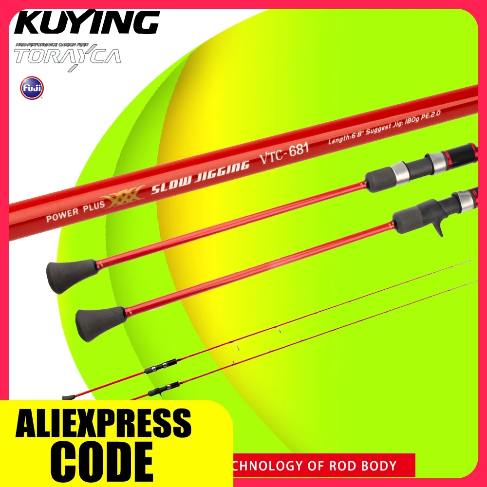 Caña de jigging KUYING Vitamin Sea FUJI carbono para señuelos